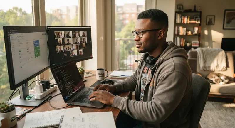 IT professional working from home